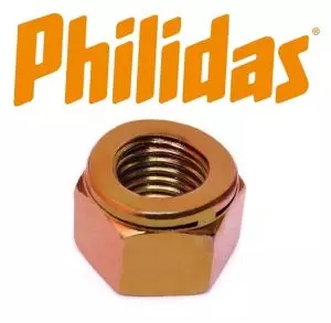 M22 - PHILIDAS INDUSTRIAL NUT - SELF LOCKING NUT - ANTI VIBRATION -  GRADE 8 - ZINC & YELLOW