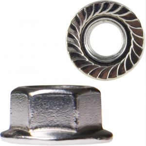 M5 HEXAGON SERRATED FLANGE NUT DIN 6923 A4 STAINLESS STEEL