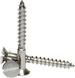 8.0 X 90 SLOT COUNTERSUNK WOODSCREW DIN 97 A4 STAINLESS STEEL