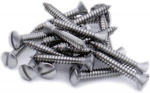 6.0 X 30 SLOT RAISED COUNTERSUNK WOODSCREW DIN 95 A4 STAINLESS STEEL
