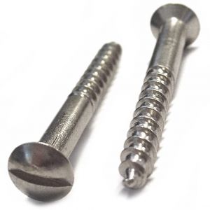 6.0 X 75 SLOT ROUND WOODSCREW DIN 96 A2 STAINLESS STEEL
