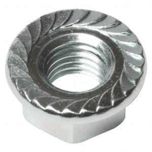 M8 DIN6923 FLANGE NUT SERRATED CLASS 8 ZINC PLATED BOXED