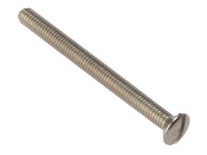 SOCKET SCREW SLOTTED RAISED HEAD NICKEL PLATED 3.5 X 25MM BAG 100