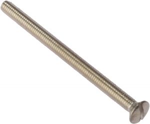 SOCKET SCREW SLOTTED RAISED HEAD NICKEL PLATED 3.5 X 50MM BAG 100