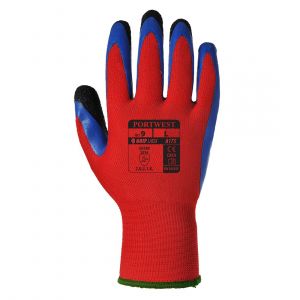 GRIP 13 LATEX DOUBLE COATED GLOVES RED/BLUE