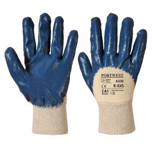GRIP 12 NITRILE LIGHT KNITWRIST GLOVES NAVY