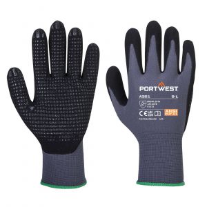 GRIP 15 NITRILE SANDY DOTTED GLOVES GREY/BLACK