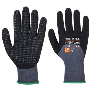 GRIP 15 NITRILE SANDY 3/4 PALM DOTTED GLOVES GREY/BLACK
