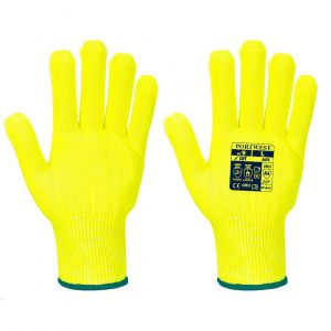 CUT D13 VIZ-TEX LINER GLOVES YELLOW