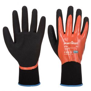 GRIP 15 NITRILE FOAM AQUA GLOVES ORANGE/BLACK