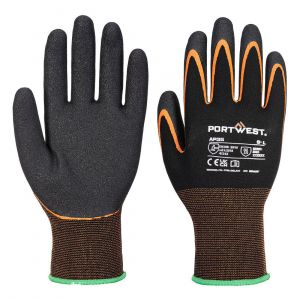 GRIP 15 NITRILE DOUBLE PALM GLOVES BLACK/ORANGE