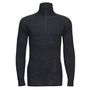 MEN'S MERINO WOOL 1/4 ZIP BASELAYER TOP BLACK
