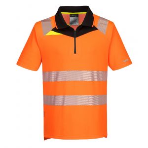MEN'S HI-VIS ZIP POLO SHIRT SHORT SLEEVE