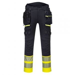 MEN'S HI-VIS DETACHABLE HOLSTER POCKET CLASS 1 TROUSERS YELLOW/BLACK