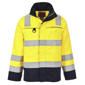 MEN'S BIZFLAME WORK HI-VIS MULTI-NORM CONTRAST FR JACKET YELLOW/NAVY