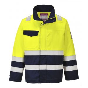 MEN'S MODAFLAME WORK HI-VIS MULTI-NORM CONTRAST FLAME RESISTANT JACKET YELLOW/NAVY