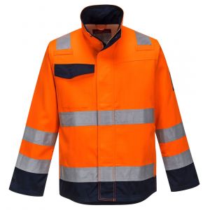 MEN'S MODAFLAME WORK HVO MULTI-NORM CONTRAST FLAME RESISTANT JACKET ORANGE/NAVY