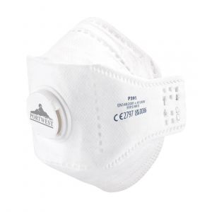 EAGLE FFP3 VALVED DOLOMITE FOLD FLAT RESPIRATOR (PK10) WHITE