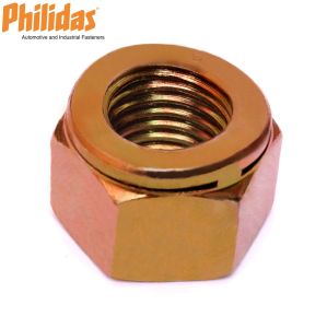 M16 - PHILIDAS INDUSTRIAL NUT - SELF LOCKING NUT - ANTI VIBRATION - ZINC & YELLOW