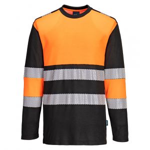 MEN'S HI-VIS COTTON COMFORT CLASS 1 T-SHIRT LONG SLEEVE