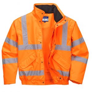 MEN'S HI-VIS BREATHABLE RAIN BOMBER JACKET ORANGE