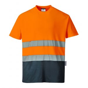MEN'S HI-VIS COTTON COMFORT CONTRAST T-SHIRT SHORT SLEEVE