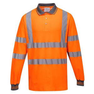 MEN'S HI-VIS COTTON COMFORT POLO SHIRT LONG SLEEVE