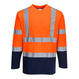 MEN'S HI-VIS COTTON COMFORT CONTRAST T-SHIRT LONG SLEEVE