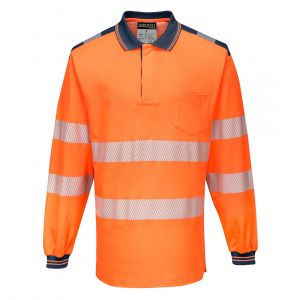 MEN'S HI-VIS COTTON COMFORT POLO SHIRT LONG SLEEVE