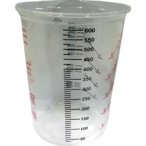 PLASTIC CALIBRATED 600ML PAINT MIXING CUP - BOX 1000