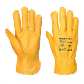 LEATHER DRIVER 200 COW GRAIN FLEECE LINED GLOVES TAN