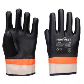 GRIP PVC SANDY DOUBLE DIPPED GLOVES BLACK/ORANGE