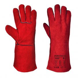 WELDERS 210 SPLIT LEATHER RED GAUNTLET RED