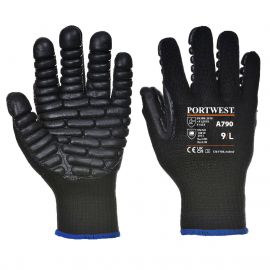 ANTI-VIBRATION 10 RUBBER CHLOROPRENE GLOVES BLACK