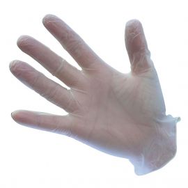 POWDERED VINYL DISPOSABLE GLOVE (PK100) CLEAR