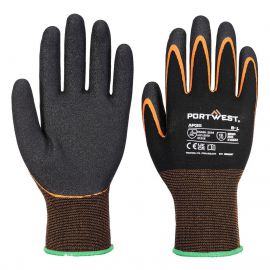 GRIP 15 NITRILE DOUBLE PALM GLOVES BLACK/ORANGE