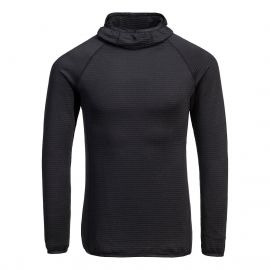 MEN'S WAFFLE FLEECE HOODED BASELAYER BLACK