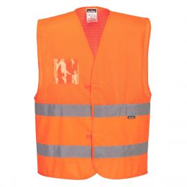 MEN'S HI-VIS HALF MESH TWO BAND VEST