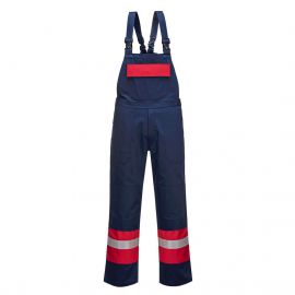 MEN'S BIZFLAME WORK TWO TONE FLAME RESISTANT BIB AND BRACE NAVY