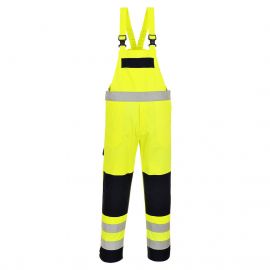 MEN'S BIZFLAME WORK HI-VIS MULTI-NORM CONTRAST FLAME RESISTANT BIB AND BRACE YELLOW/NAVY