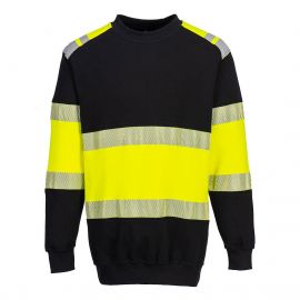 MEN'S MODAFLAME KNIT HI-VIS CLASS 1 FLAME RESISTANT SWEATSHIRT YELLOW/BLACK