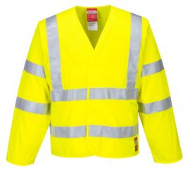 MEN'S BIZFLAME HI-VIS FLAME RESISTANT LONG SLEEVE VEST YELLOW