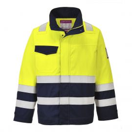 MEN'S MODAFLAME WORK HI-VIS MULTI-NORM CONTRAST FLAME RESISTANT JACKET YELLOW/NAVY