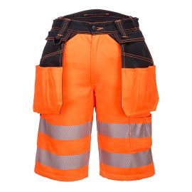 MEN'S HI-VIS HOLSTER POCKET SHORTS ORANGE/BLACK