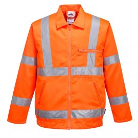 MEN'S HI-VIS POLYCOTTON BOMBER JACKET ORANGE
