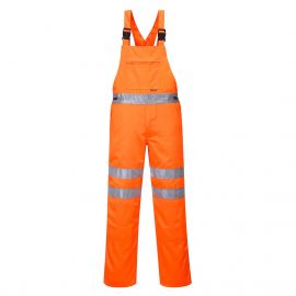 MEN'S HI-VIS POLYCOTTON SERVICE BIB AND BRACE ORANGE