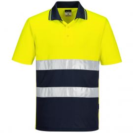 MEN'S HI-VIS LIGHTWEIGHT CONTRAST POLO SHIRT SHORT SLEEVE