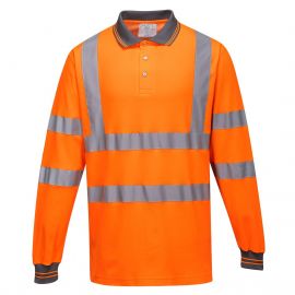 MEN'S HI-VIS COTTON COMFORT POLO SHIRT LONG SLEEVE
