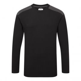 MEN'S TWO-TONE T-SHIRT LONG SLEEVE BLACK/GREY